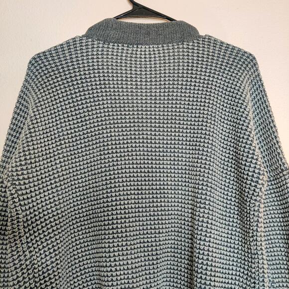 Toad & Co Recycled Denim Waffle Knit Cardigan Sweater Gray Small Long Line - Picture 5 of 13